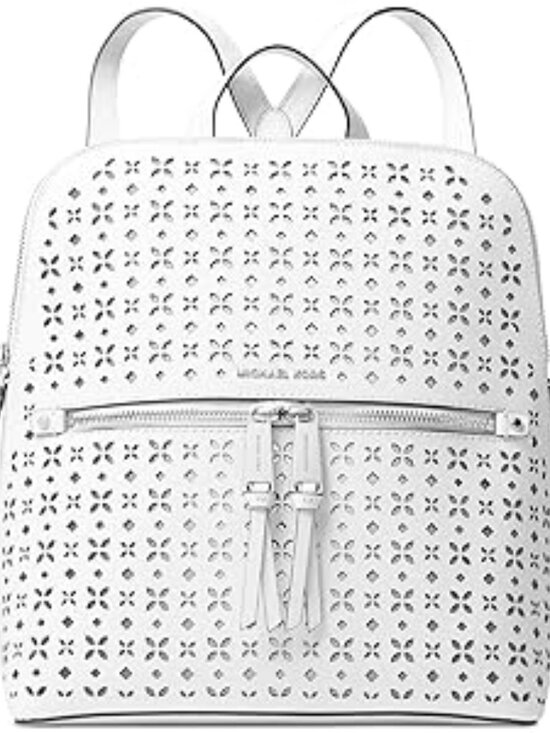 MICHAEL Michael Kors Handbags - Michael Kors Rhea Zip Medium Slim Backpack Optic White Leather